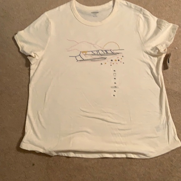NBW XL Old Navy cream graphic tee - Picture 1 of 3